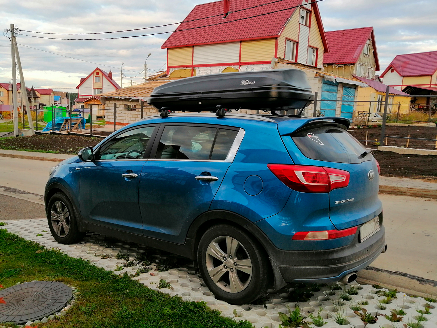 Багажный бокс на крышу Carl Steelman CLASSIC 1950*865*405 черный "карбон" с двухсторонним открытием + еврокрепление "краб"(об.470л) от магазина ФаркопРос